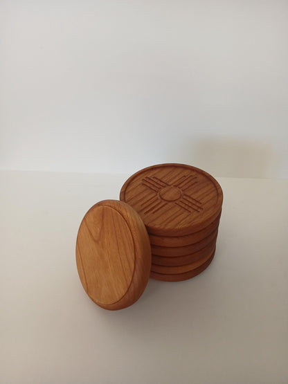 Wooden Coaster Set with Storage Box