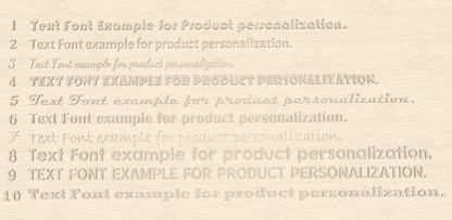 Text Font Options for Personalization on wooden products