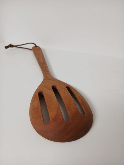 Slotted Hardwood Serving Spoon